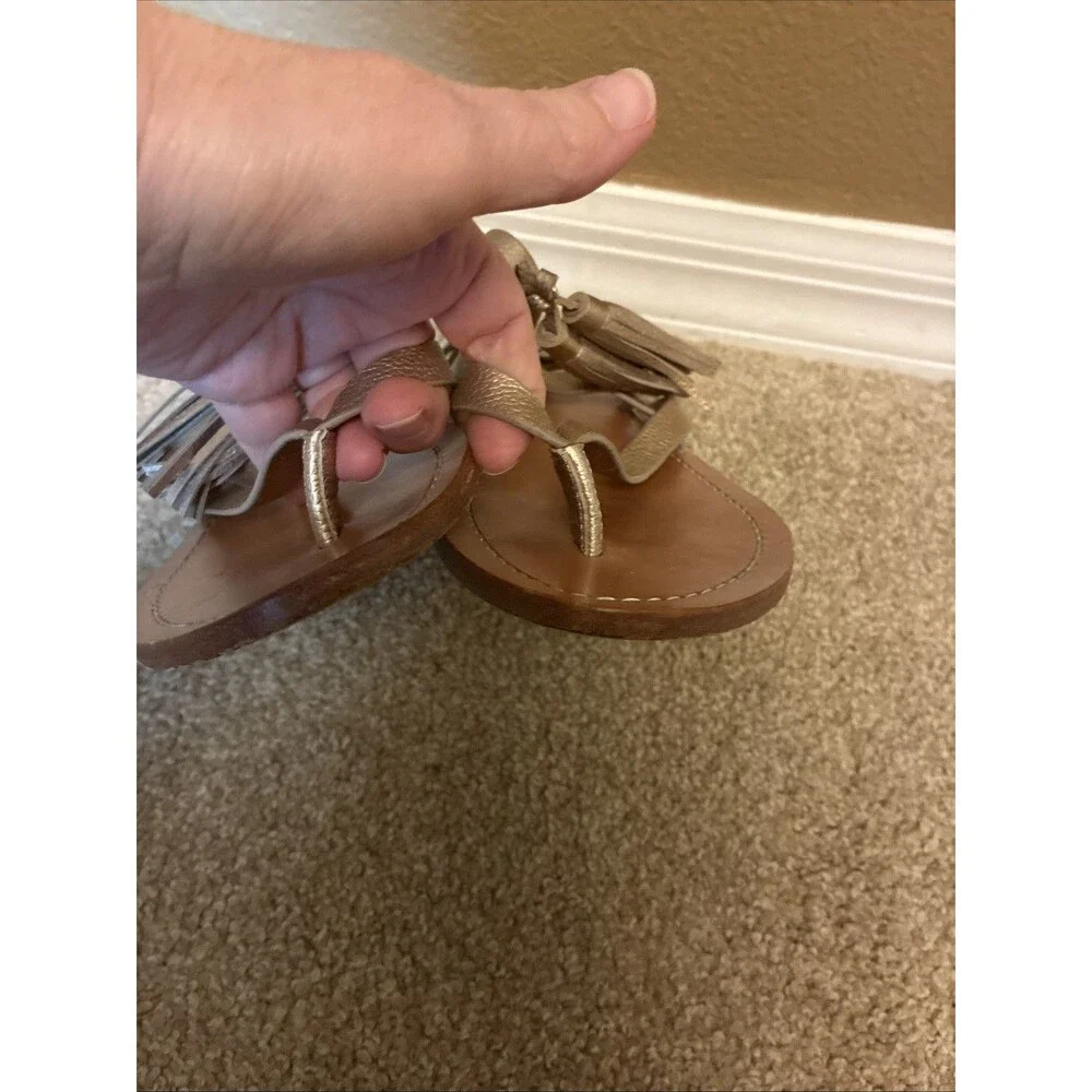 Kate Spade Clorinda Sandals Size 7 Bronze Metal Leather Flats